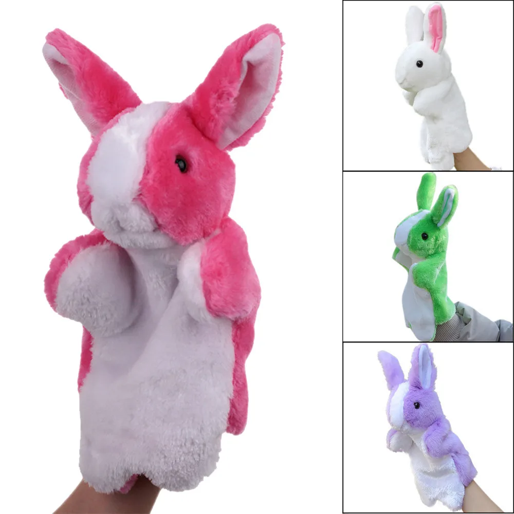 Hand Puppets For Kids Cute Cartoon Animal Doll Kids Glove Hand Puppet Rabbit Plush Bunny Finger