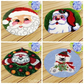 

Christmas Latch Hook Rug Kits DIY ковровая вышивка Foamiran For Needlework Cushion Mat фоамиран для рукоделия Embroidery Carpet
