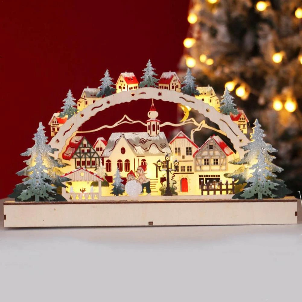 Christmas Town Hours 2022 Wooden Christmas Snow Houses Led Glowing Christmas Village Christmas  Decorations For Home Mall Window Navidad 2022 New Year Gift|Party Diy  Decorations| - Aliexpress