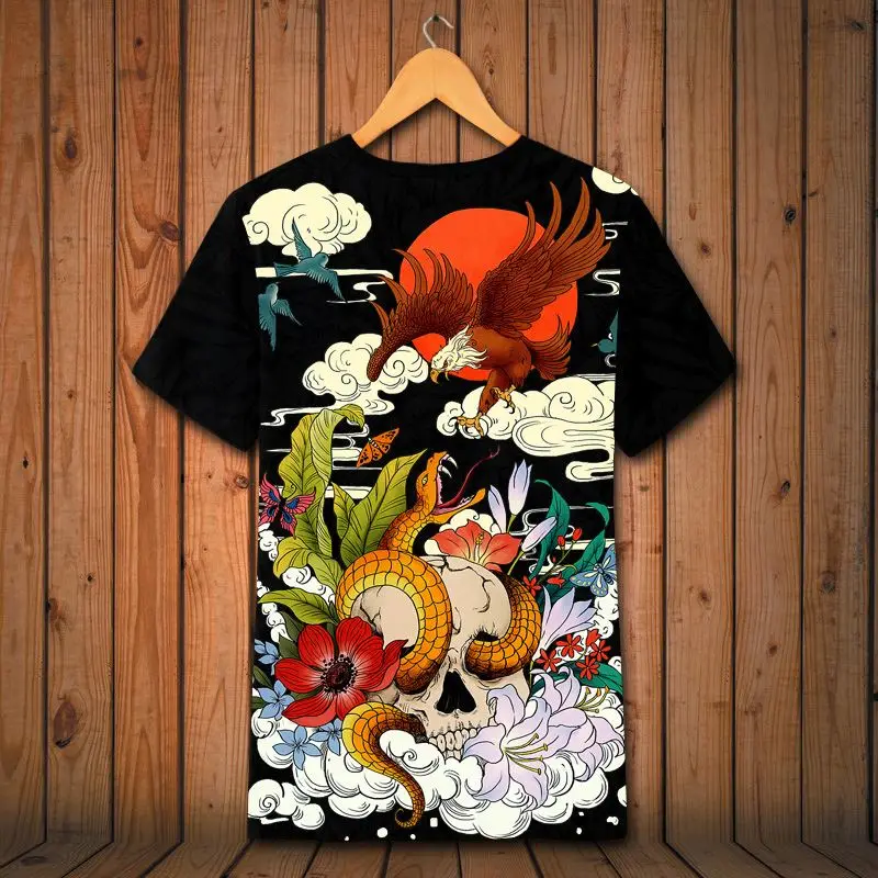 

Chinese style ukiyo-e animal 3d print luxury short sleeve t shirt Summer 2019 New quality soft comfortable icy t shirt men S-6XL