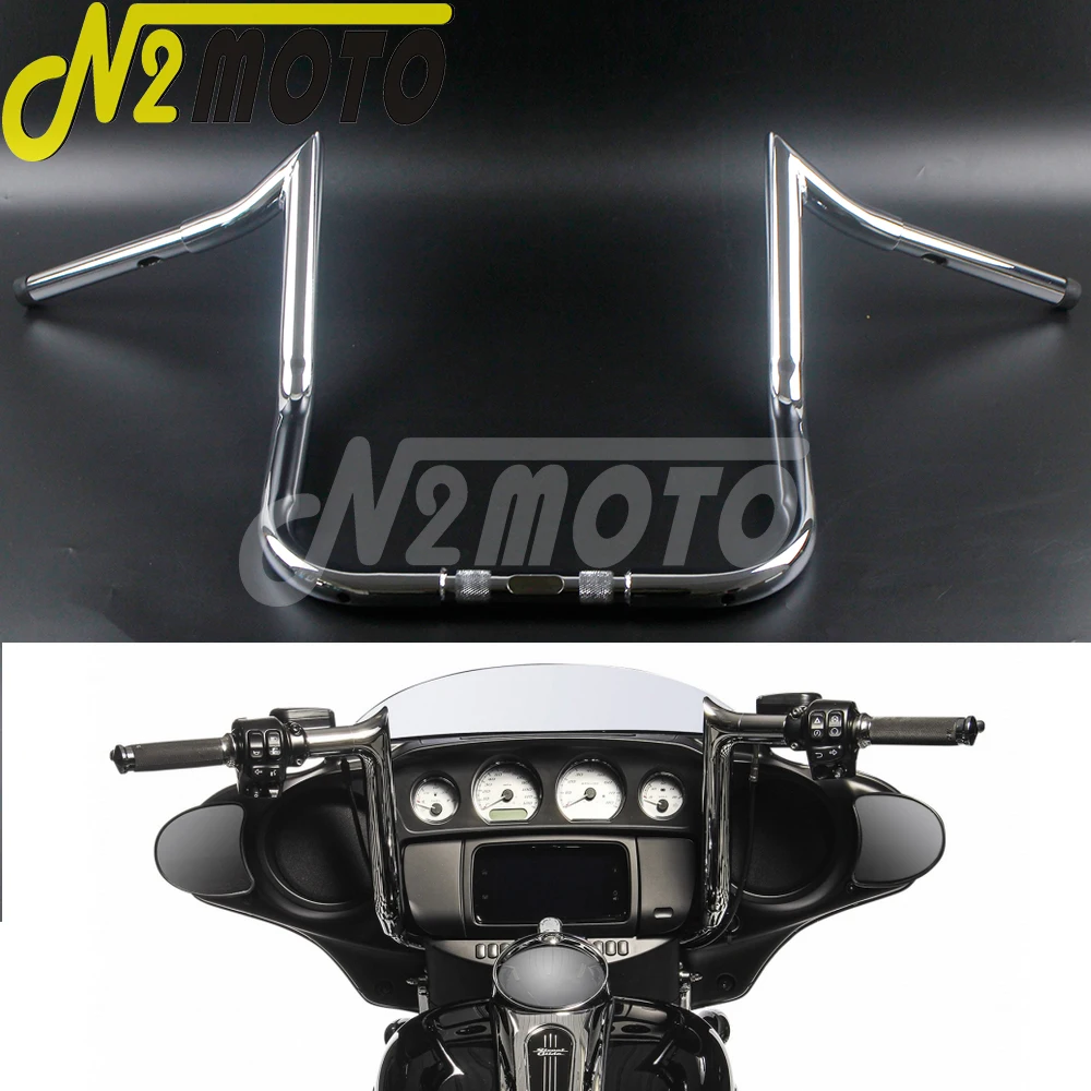 Manubrio Moto 1-1/2 "Ape Hanger Per Harley Touring Street Glide Dressers Baggri Flht Flhtc 12" 14 "16" 1/4-Up Carenatura Bar