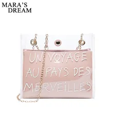 Mara's Dream сумки для женщин Желе Прозрачная Сумка квадратная посылка супер цепь через плечо