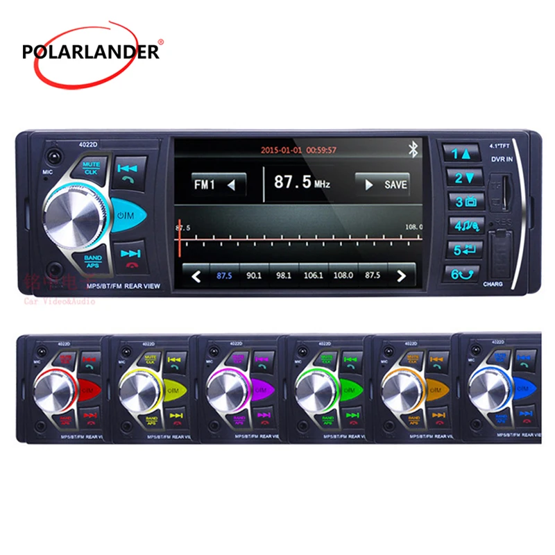 4.1''Audio Car Radio Mirror Link radio cassette player Bluetooth cal 4.0 FM TF USB SD 1 DIN MP5 Autoradio AUX/SD input rever