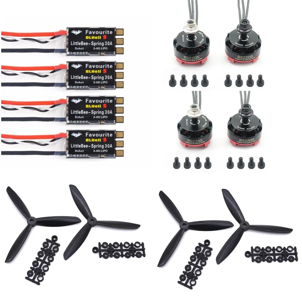 RS2205 2205 2300KV CW CCW бесщеточный двигатель с LittleBee 20A/30A BLHeli_S ESC для FPV RC QAV250 X210 гоночный