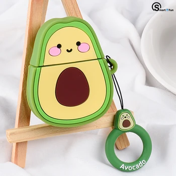 

2020 Airpod Case Cover 3D Avocado Pattern Silicone Case For Apple Airpods 1 and Airpods 2 Lovely Cute For Airpods Air Pods Cover