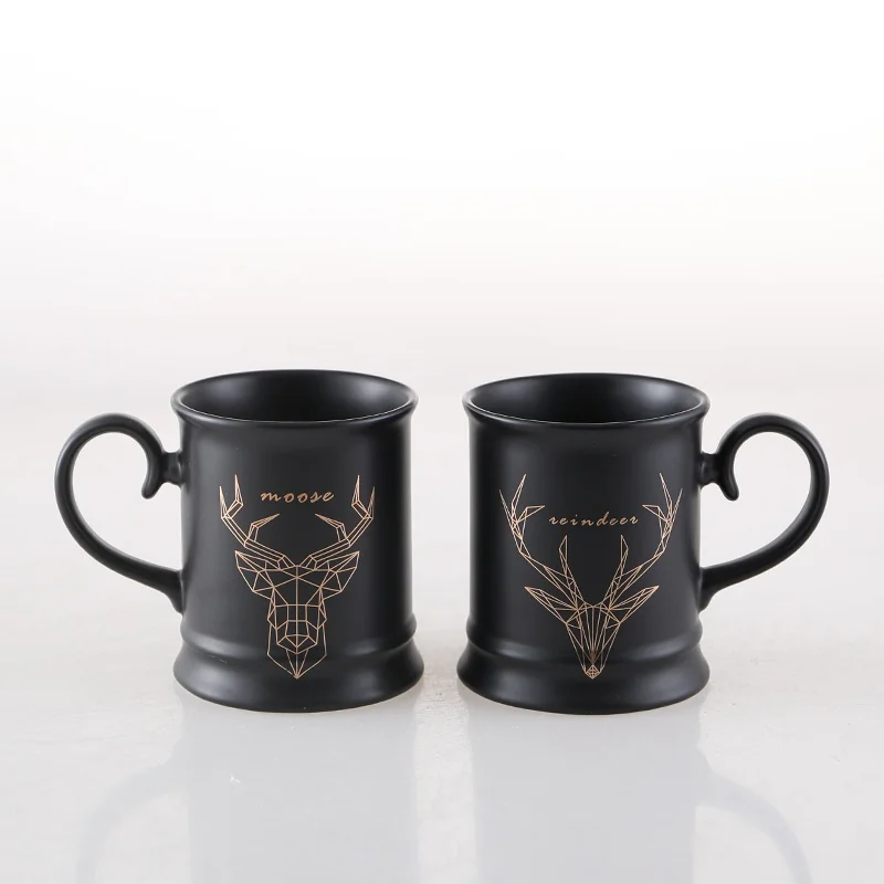 

European-style Modern 340ml Ceramic Water Cup Coffee Personality Mug Creative Office Couple Cup Home Breakfast Cup