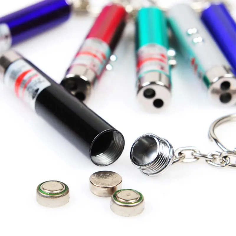 1pc NEW Cat Mini Laser Lazer Pen Portable 2types Funny Red Dot Laser Light Toy Pointer Keychain Keyring For Cat Dog Puppy Play