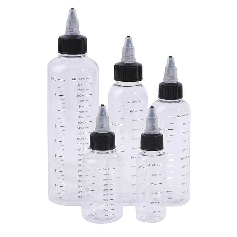 1Pcs 30/60/ 100/120/250ML Kunststoff rohr Flüssigkeit Kapazität Dropper Flaschen Twist Top Cap Tattoo Pigment tinte Container – Detail 14