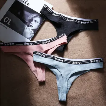 

Women Panties Cotton Thong Underwear Panties Sexy G-String Underpants For Woman Briefs Letter Intimate Lingerie Female Girls