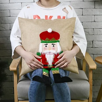 

2020 Christmas Nutcracker Pillowcase Office Living Room Cushion Sofa Pillowcase Home Decoration DIY House Christmas Decoration