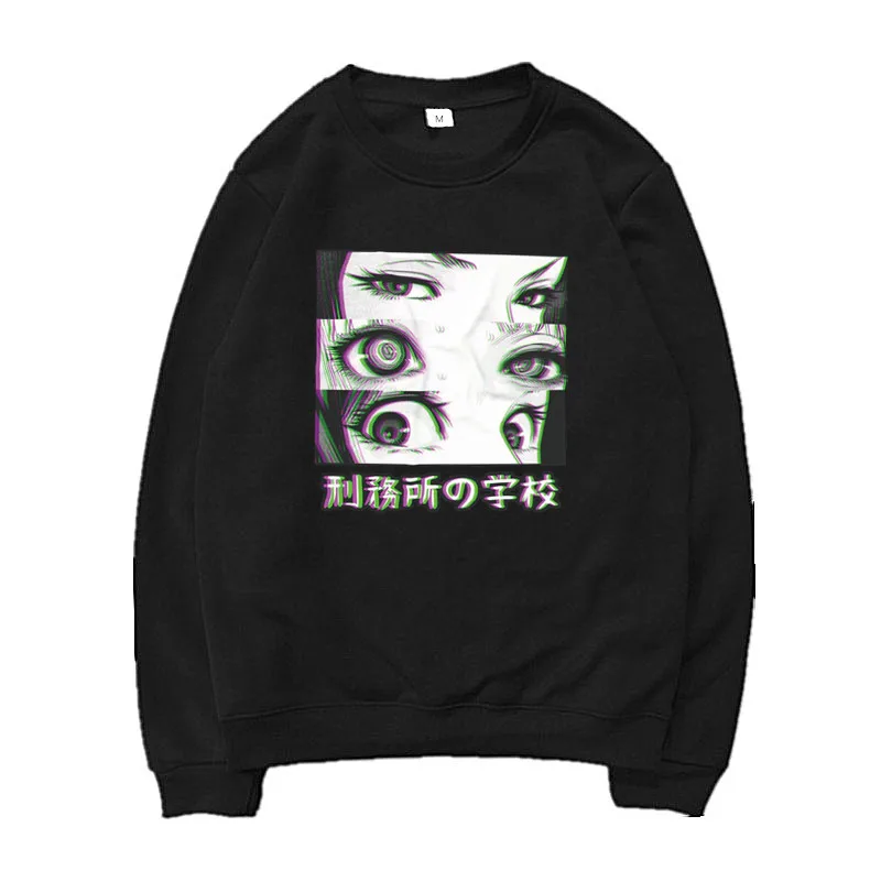 

Japan Anime Prison School Eyes Sad Men Sweatshirt Hoodies 2021 Spring Winter Hot Sale Casual Loose Fit Hip Hop Fashoin Pullover