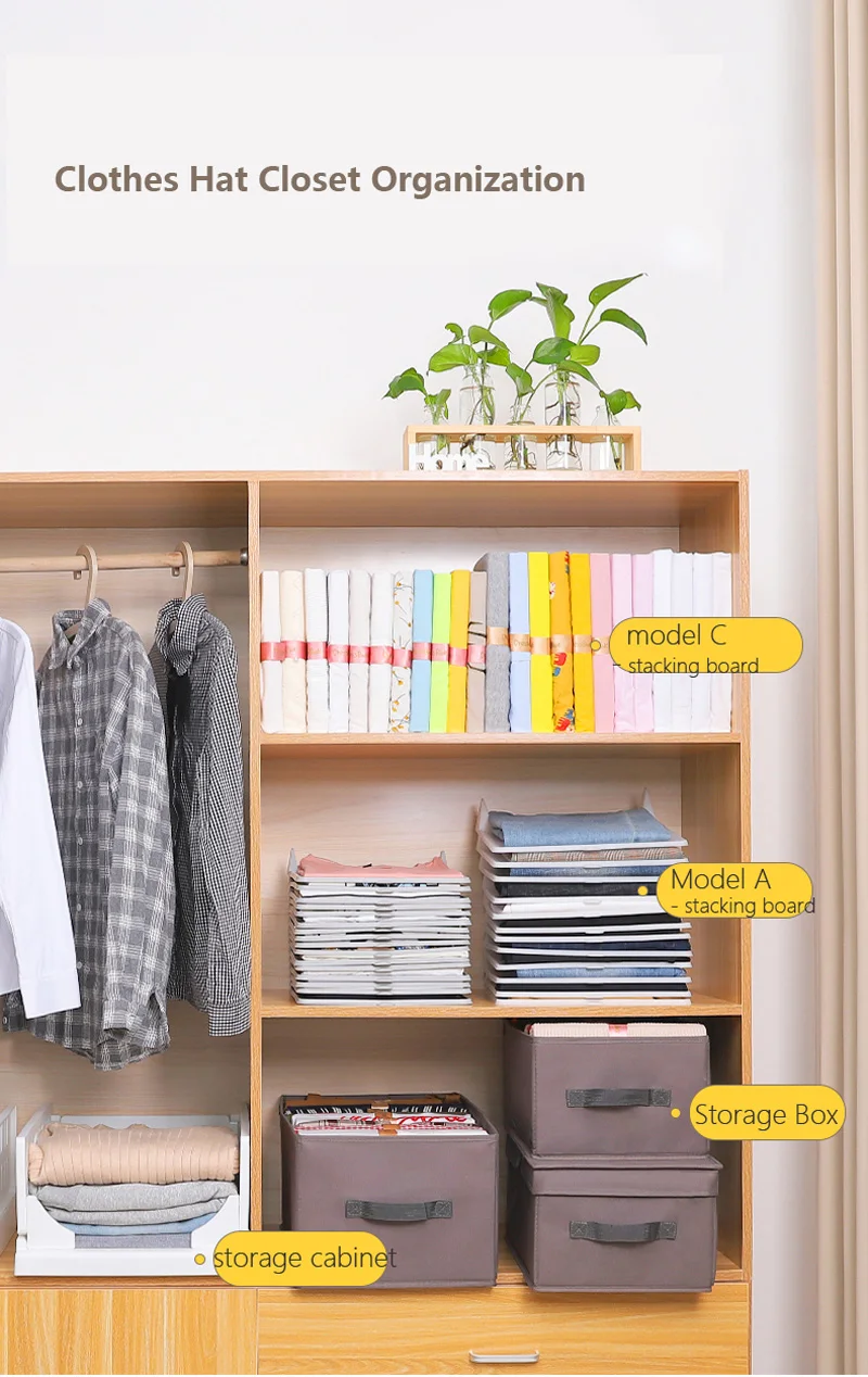 Clothes Folder Organiser T shirt Laundry Storage Clothing Tops Fold Neat Board 