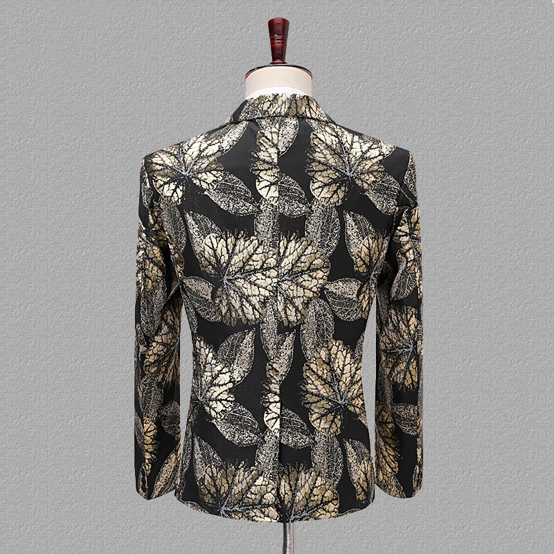 YUSHU однобортный мужской жаккардовый пиджак Masculino роскошный свадебный сценический певец платье ужин пиджаки Homme
