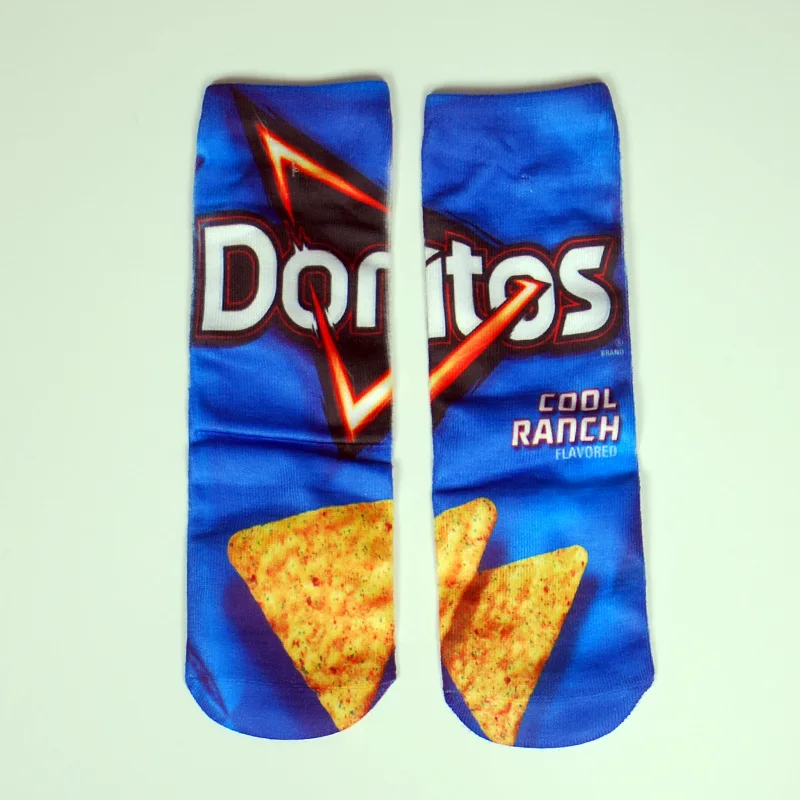 Donitos blue Милые женские носки с объемным принтом, 24 цвета, модные забавные короткие женские носки в стиле Харадзюку, носки в стиле хип-хоп - Цвет: Donitos blue