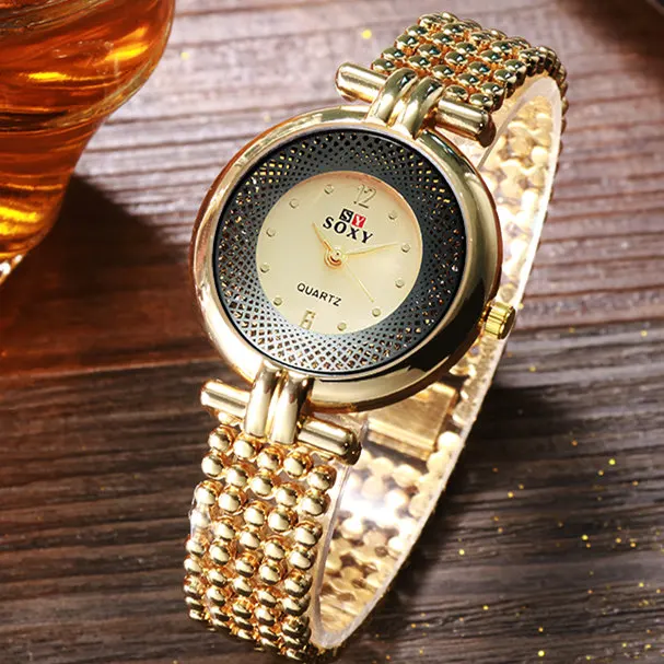 Роскошные женские часы Креативный дизайн сетки часы из нержавеющей стали Кварцевые часы Relogio Feminino montre femme rej