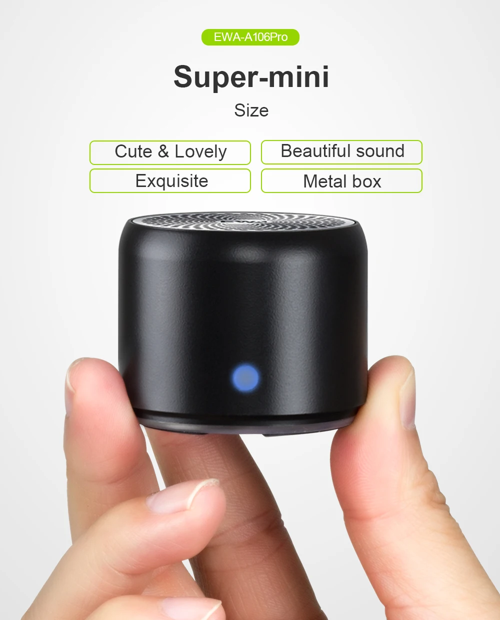 ЕВА мини Беспроводной Динамик Bluetooth колонка регулятор баса металлический ящик IP67