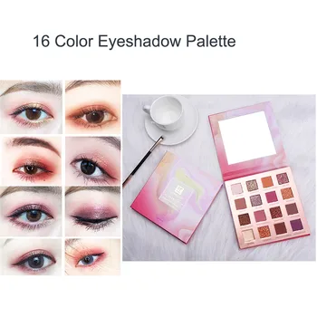 

16 Colors Nude Shining Glitter Eyeshadow Palette Shimmer Matte Long Lasting Makeup Powder Pigment Waterproof Eyeshadow Cosmetic