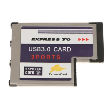 

Laptop Stable Computer Reliable 3 Port Express Card Notebook Adapter High Speed Durable Accessory Supplies Controller USB 3.0