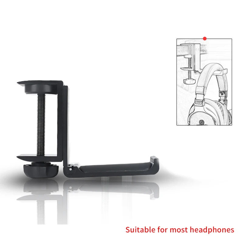 Universal Headset Hanger Headphone Hook Holder Desk Mount Stand Aluminum