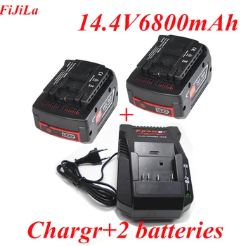

14.4V 6800mah Rechargeable Li-ion Battery cell pack for BOSCH cordless Electric screwdriver BAT607,BAT607G,BAT614,BAT614G+Charge