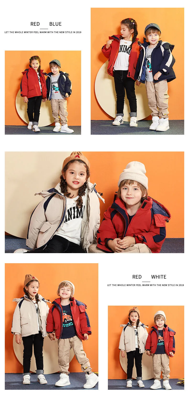 Winter Jacket Kid Girl Boy Winter Warm Coats child Hooded Zipper Hat Winter Warm Jackets