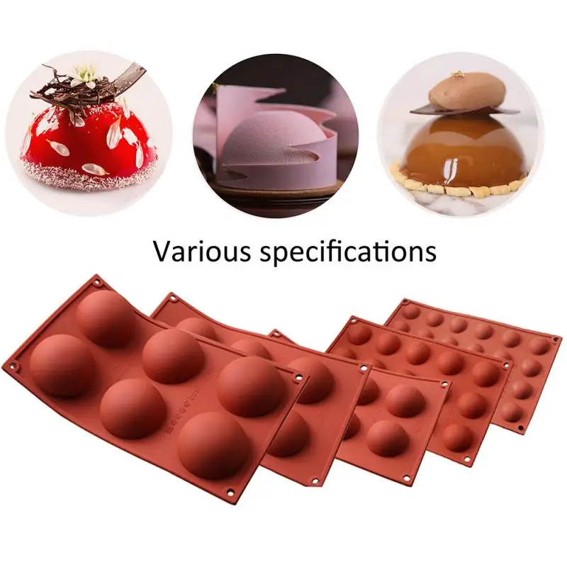 DIY Bakeware Tool Sphere Silicone Mold For Cake Pastry Baking Chocolate Candy Fondant Bakeware Dessert Mould Kitchen Cookice