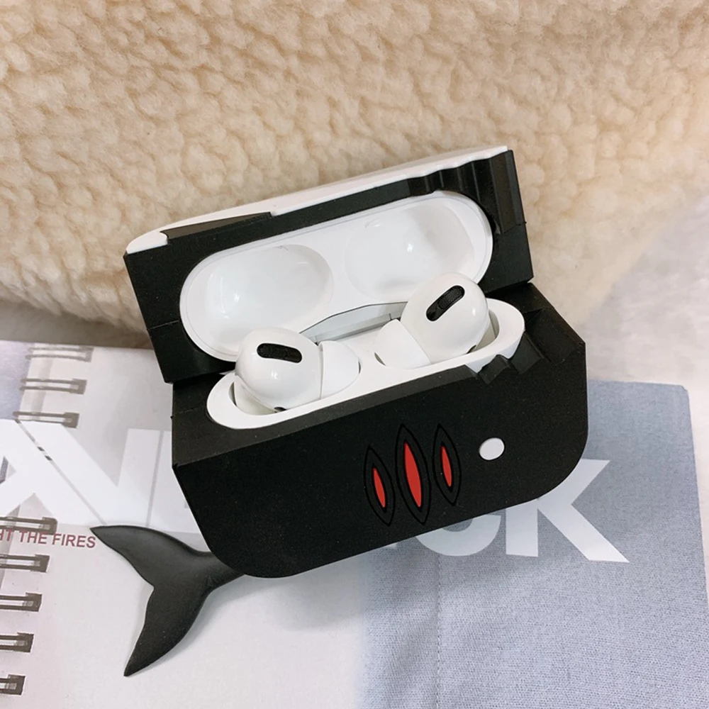 For Pods Pro GJ6024 Милый силиконовый чехол с рисунком акулы для Apple Airpods 3, чехол, аксессуары, Bluetooth наушники, 3D Мягкий защитный чехол для Airpods Pro - Цвет: For Pods Pro GJ6024