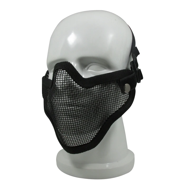 Outdoor Sporting Promotion Steel Metal Mesh Protective Half Face Mask Military CS Field Lightweight