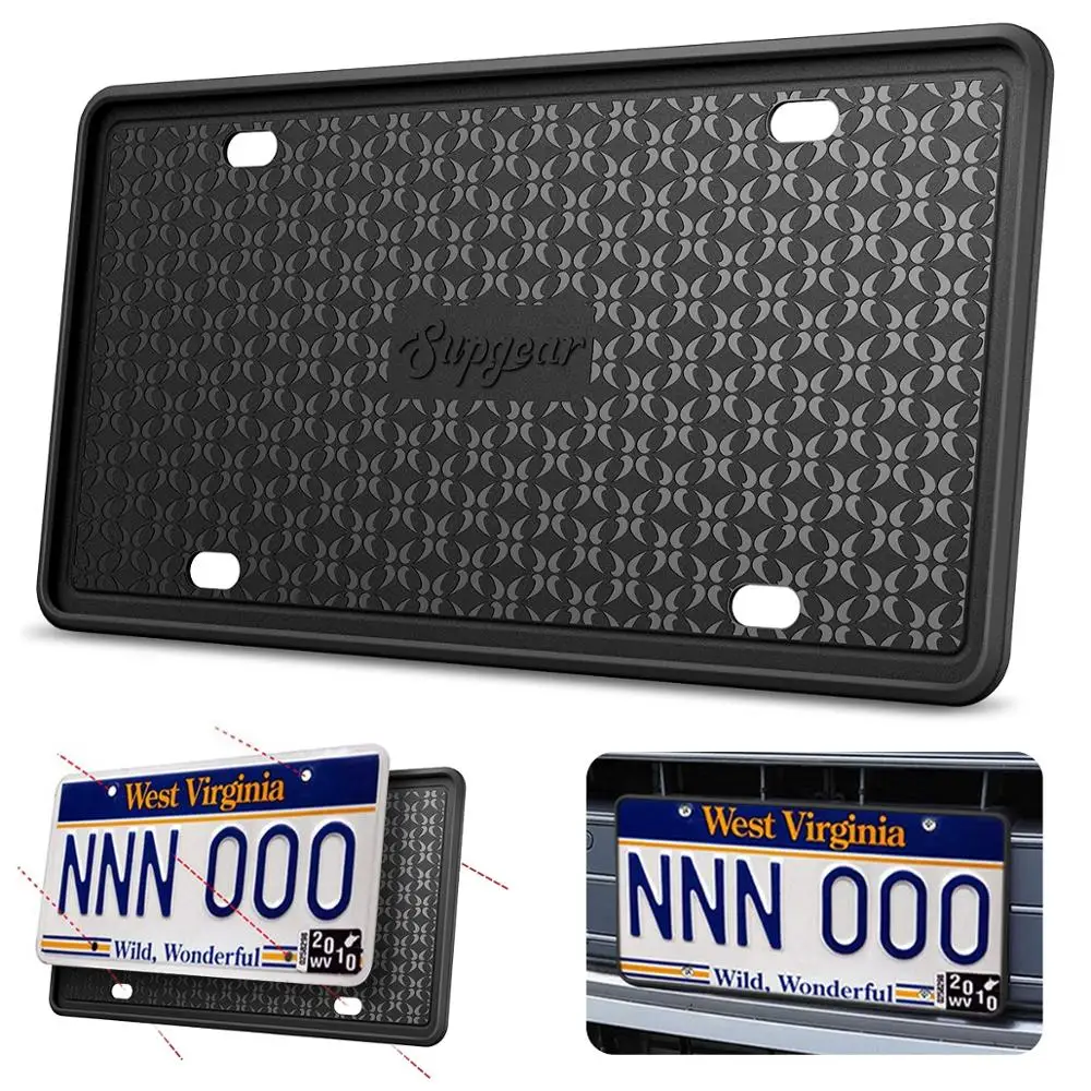 Silicone License Plate Frame scratch-resistant rust-proof Car license cover  Cadre de plaque d'immatriculation en silicone holder AliExpress