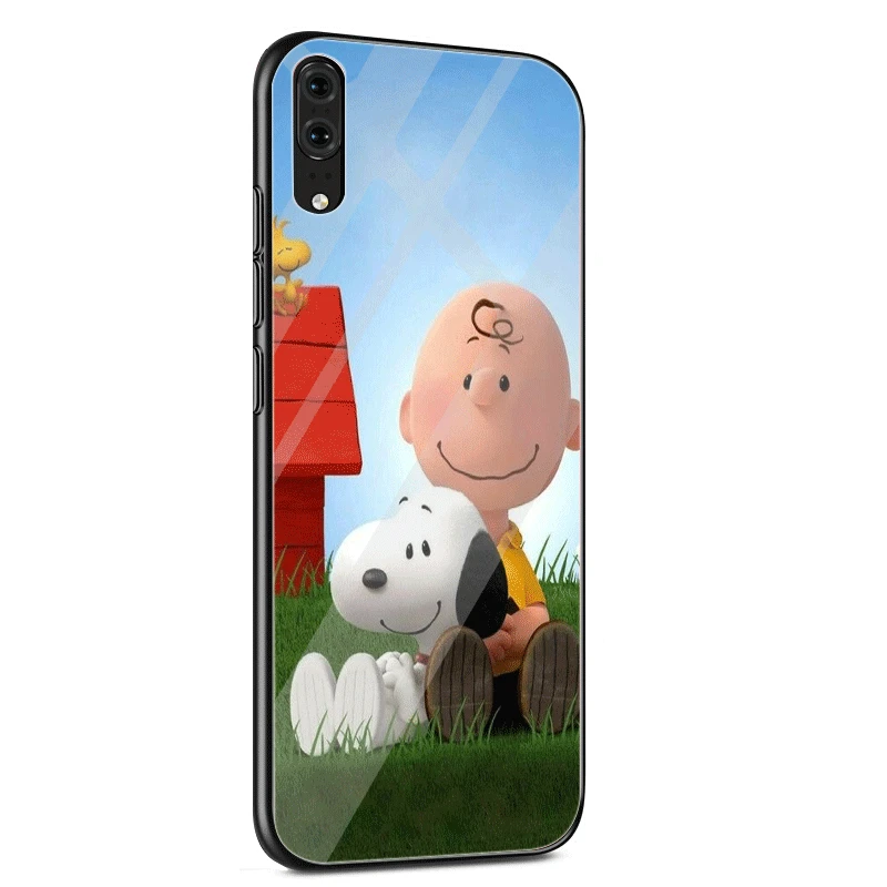 Стеклянный чехол для телефона huawei mate Honor 8X9 10 7A 20 P30 P20 P10 Lite Pro P Smart Cover The Peanuts Movie