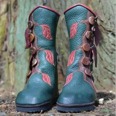 Зимние сапоги; женские сапоги до колена; зимняя обувь; женская обувь; zapatos mujer sapato; винтажные сапоги-гладиаторы; модные меховые ботинки; HP1674