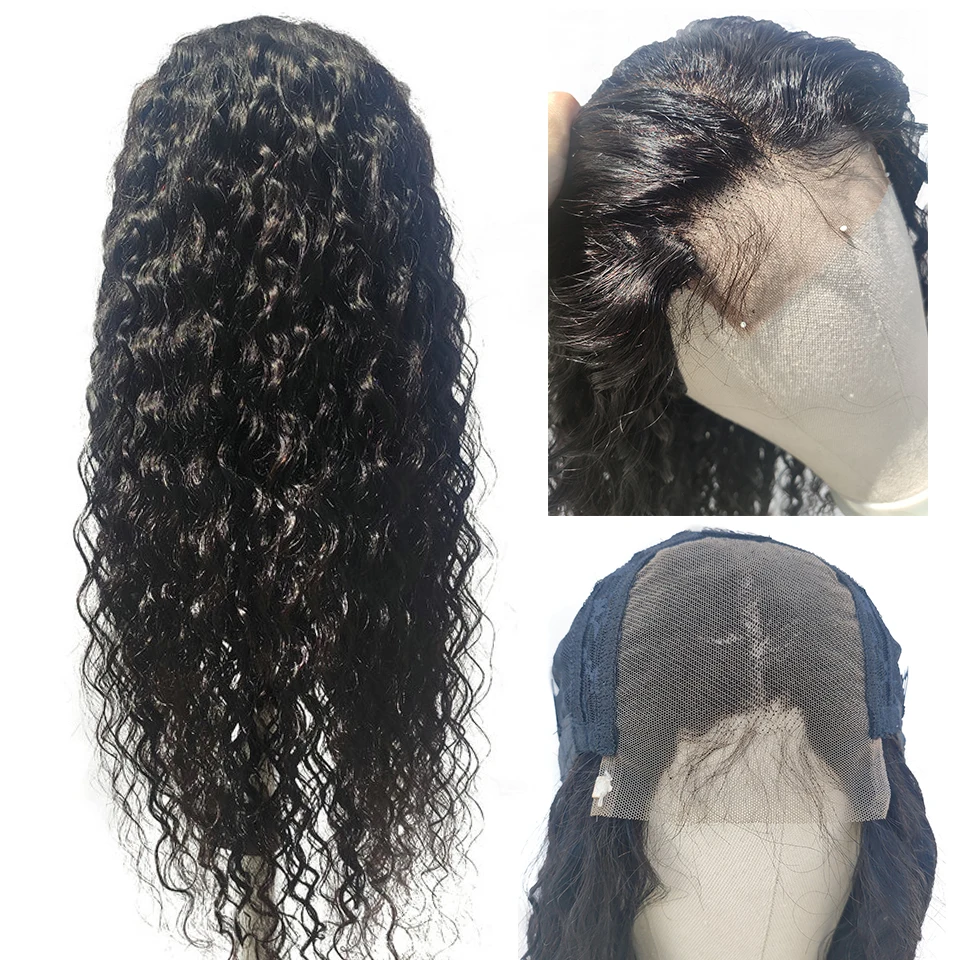 

EMOL Brazilian Lace Closure Human Hair Wig 4*4 Lace Closure Wig Pre Plucked With Baby Hair 150% Density Water Wave Remy Hair Wig