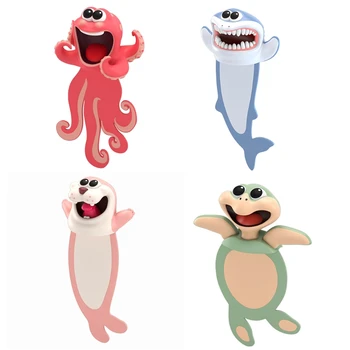 

3D Stereo Cartoon Marker Marine Animal Series Bookmarks For Children Gift D08A