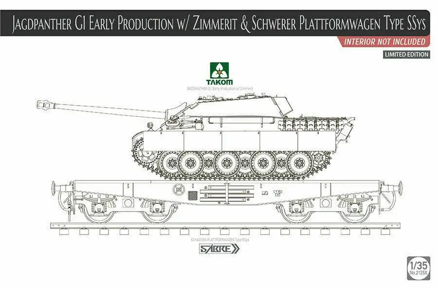 Takom 1/35 2125x Jagdpanther G1 ранний продукт с цилиндрическим и носильным покрытием | Игрушки