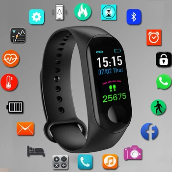 

2019 Color Screen Smart Watch Sport Fitness Bracelet IP68 Waterproof Blood Pressure Oxygen Activity Tracker For Men Women watch