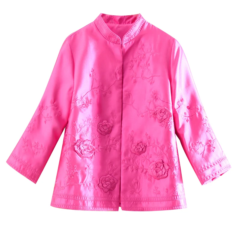 

Embro Mill New style autumn Women jacket top Chinese Style Retro embroidery elegant Loose lady coat female S-2XL