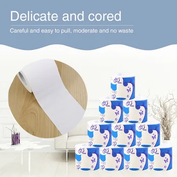 

10 Rolls Toilet Paper Bulk Rolls Bath Tissue Bathroom Soft 3 Ply Skin-Friendly Household FEA889