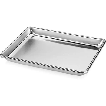 

HOT SALE Baking Tray,430 Stainless Steel Baking Tray Cookie, Non-Toxic and Healthy, Rust-Free, Easy to Clean, Dishwasher Safe