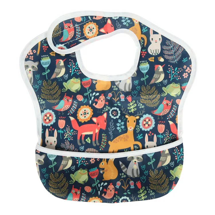 [Sigzagor]1 Baby Bib Feeding Waterproof With Pocket 6 to 24 months - Цвет: BSW12 animal