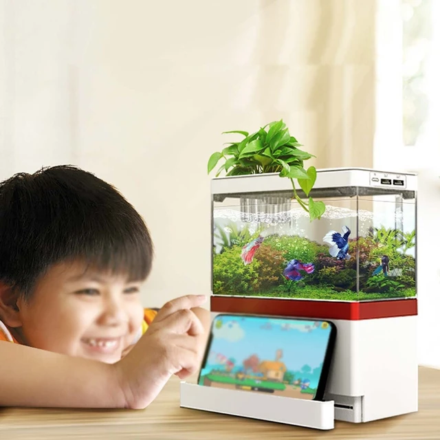 Desktop Creative USB Mini Aquarium Fish Tank WIth Phone Holder