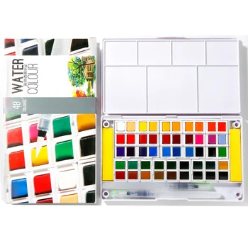 

Tool Paint Box Portable Mixing Palette Beginner Watercolor Art Handwork Professional Solid Travel Sketch Student Painting Gift