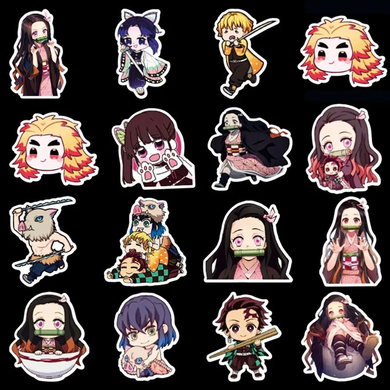 

50pcs Demon Slayer: Kimetsu no Yaiba Anime Sticker PVC Graffiti Stickers for Suitcase Guitar Decal Decor Children Stickers Toys