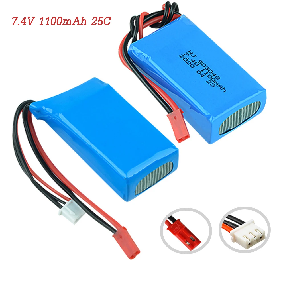 

7.4V 1100mAh 25C Li-Po Battery for WLtoys A949 A959 A969 A979 V912 V353 k929 V262 L959 T23 T55 RC Helicopter Car battery Parts