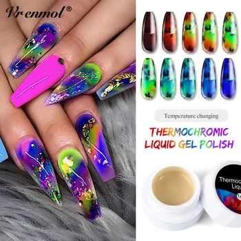 

Vrenmol Thermochromic Liquid Auroras Nail Color Changing Nail Gel Polish Need Black Dark Primer Nail Art Tips Gel Ombre