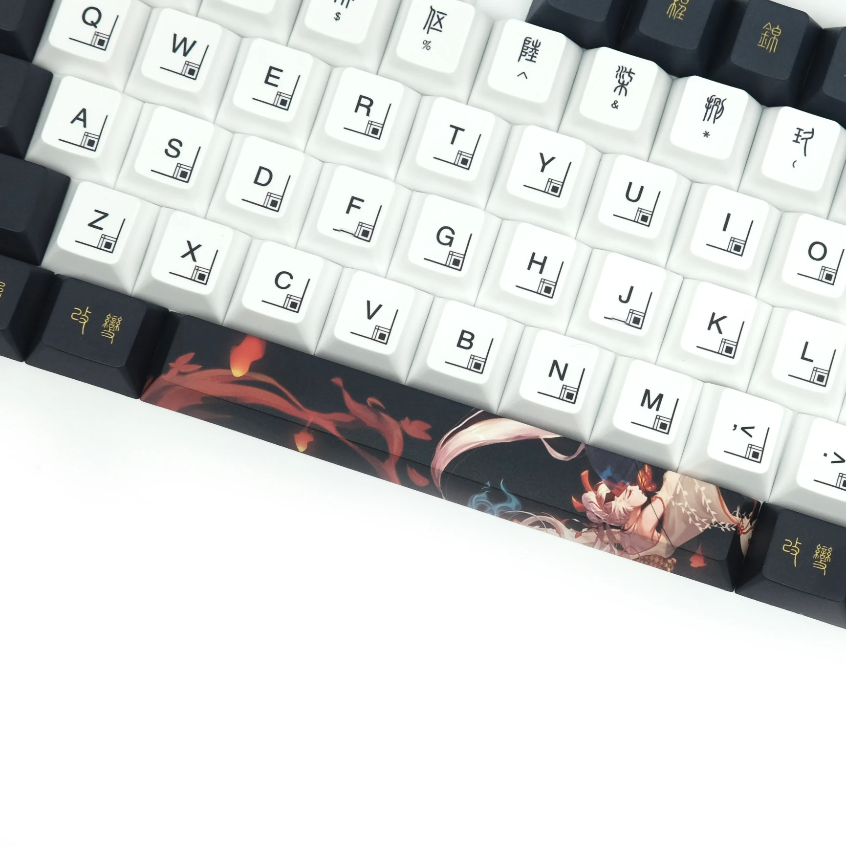 Shiranui Keycaps Keycap Corante Sublimação Teclado Mecânico Anime Chave Boné Perfil Cereja Personalidade Retro Mai Pbt - Imagem 3
