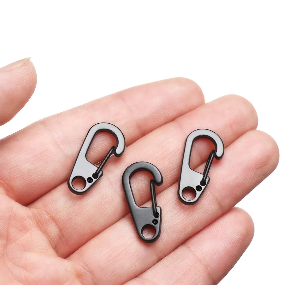2pcs Mini D Shape Carabiner Camping Hiking Hook Hanging Buckle D-Ring Keychain Parachute Cord Flashlight Spring Clips EDC Tools | Спорт и