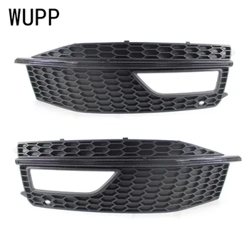 

2Pcs/Pair Car Front Grill Fog Light Cover Honeycomb Mesh Grilles Lamp Frame Bezel Plate Replacement for A4 S4 2013-2015