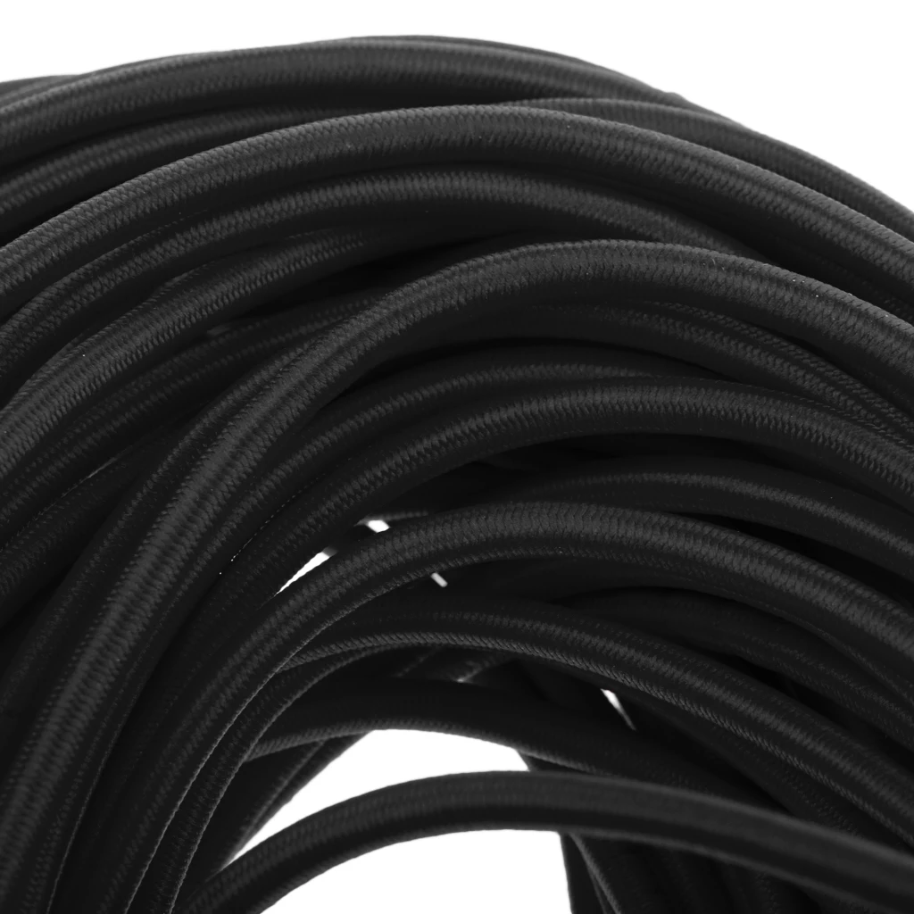 4mm Elastic Bungee Rope Marine Shock Cord- Tie Down Roof Racks 20m Black