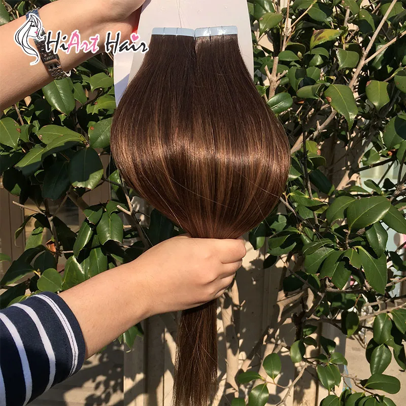 HiArt 2,5 г человеческие волосы для наращивания на ленте, настоящие волосы remy на ленте для салона, волосы для наращивания на Клейкой Ленте, волосы на Клейкой Ленте 1" 20" 22"