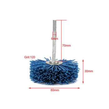 

1xAbrasive Nylon Wheel Brush Woodworking Polishing Rotary Tool Accessory 120Grit